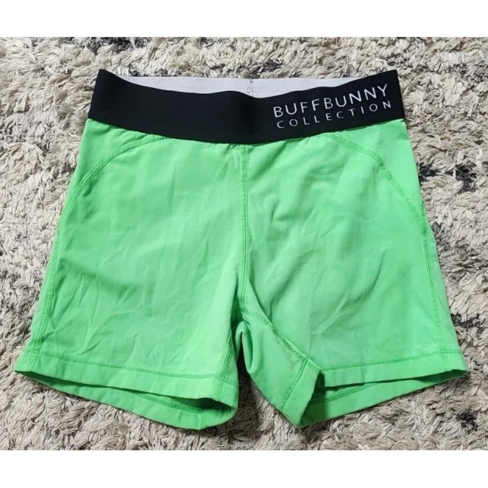 Buff Bunny Demi Combat Shorts Women's Size Xsmall Neon Green Athletic Gym Run
